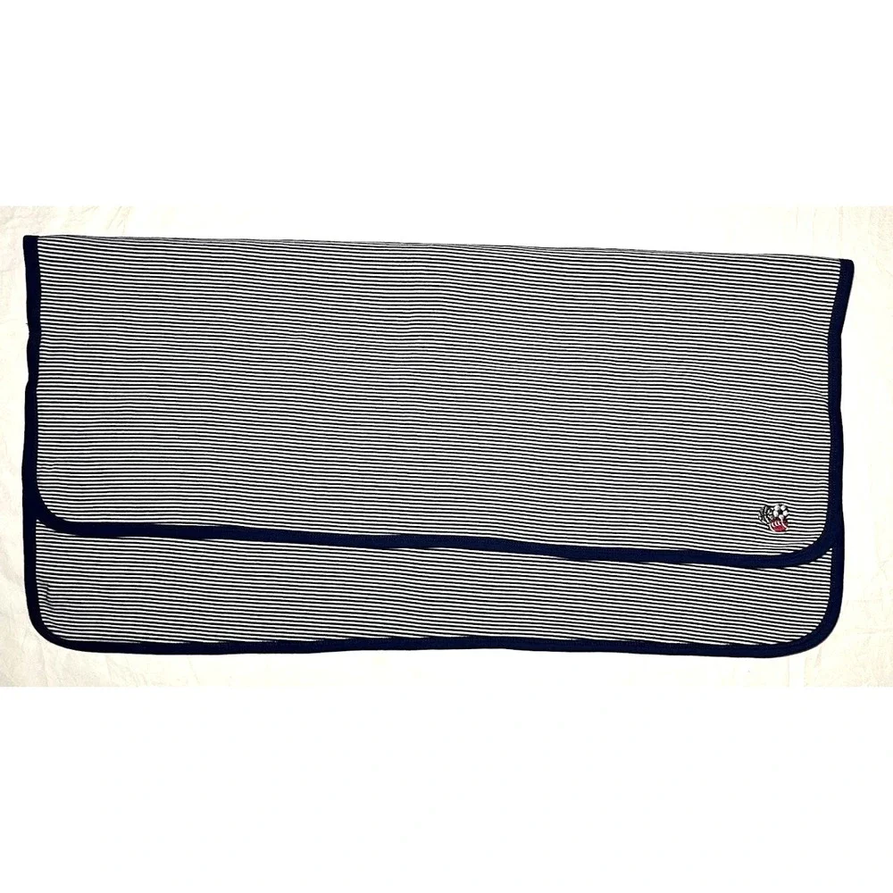 Little Me‎ Navy White Stripe Sports Balls Baby Boy Blanket Cotton Stretchy Blue